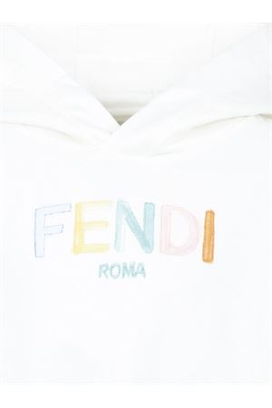 Felpa cropped junior bianca FENDI KIDS | JFH1535V0F0TU9